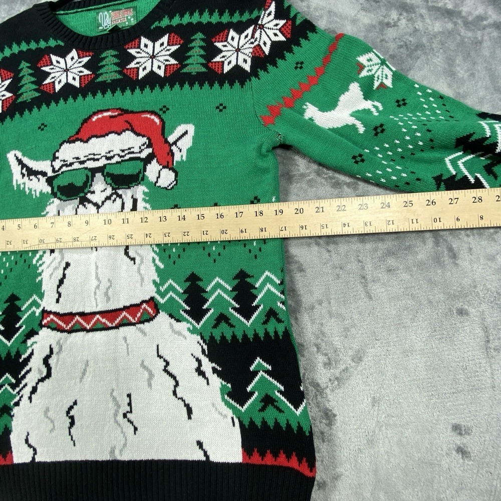 Ugly Christmas Sweater Mens Large Alpaca Llama Blizzard Xmas All Over Print AOP - Picture 5 of 8